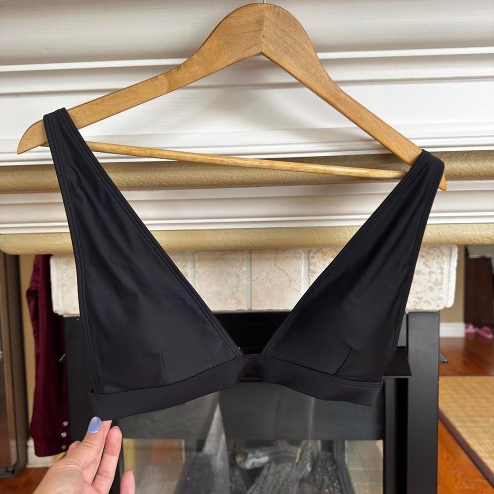 Summersalt Black Classic Plunge Bikini Top Size 6